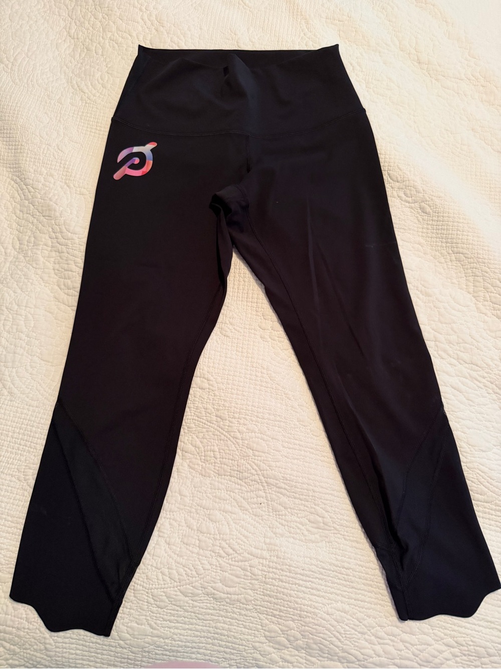 Peloton Lululemon Scallop Black High-Waist Leggings
